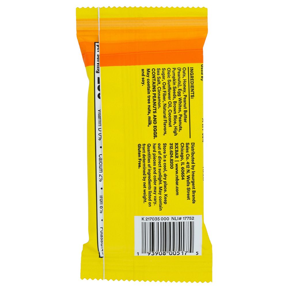 RXBAR: Honey Cinnamon Peanut Butter Protein Bar, 1.9 oz