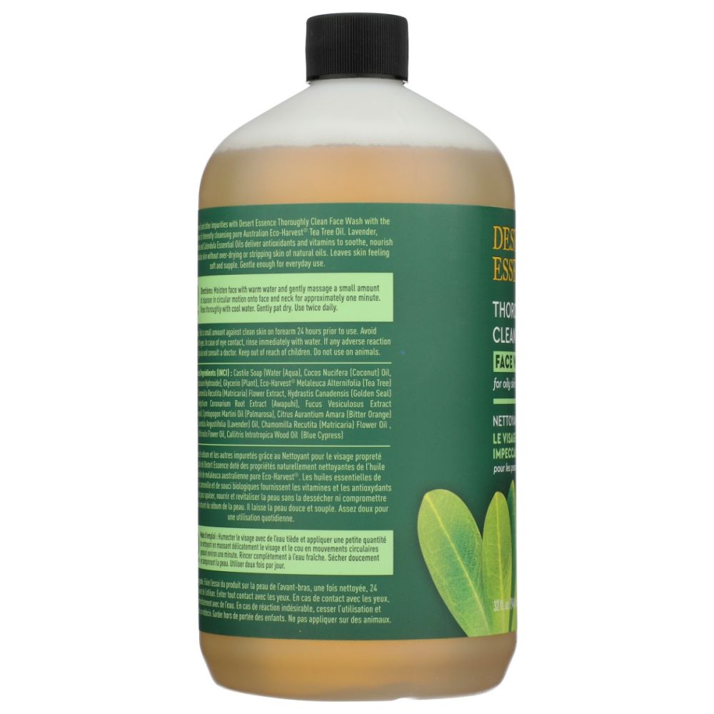 DESERT ESSENCE: Thoroughly Clean Face Wash, 32 oz