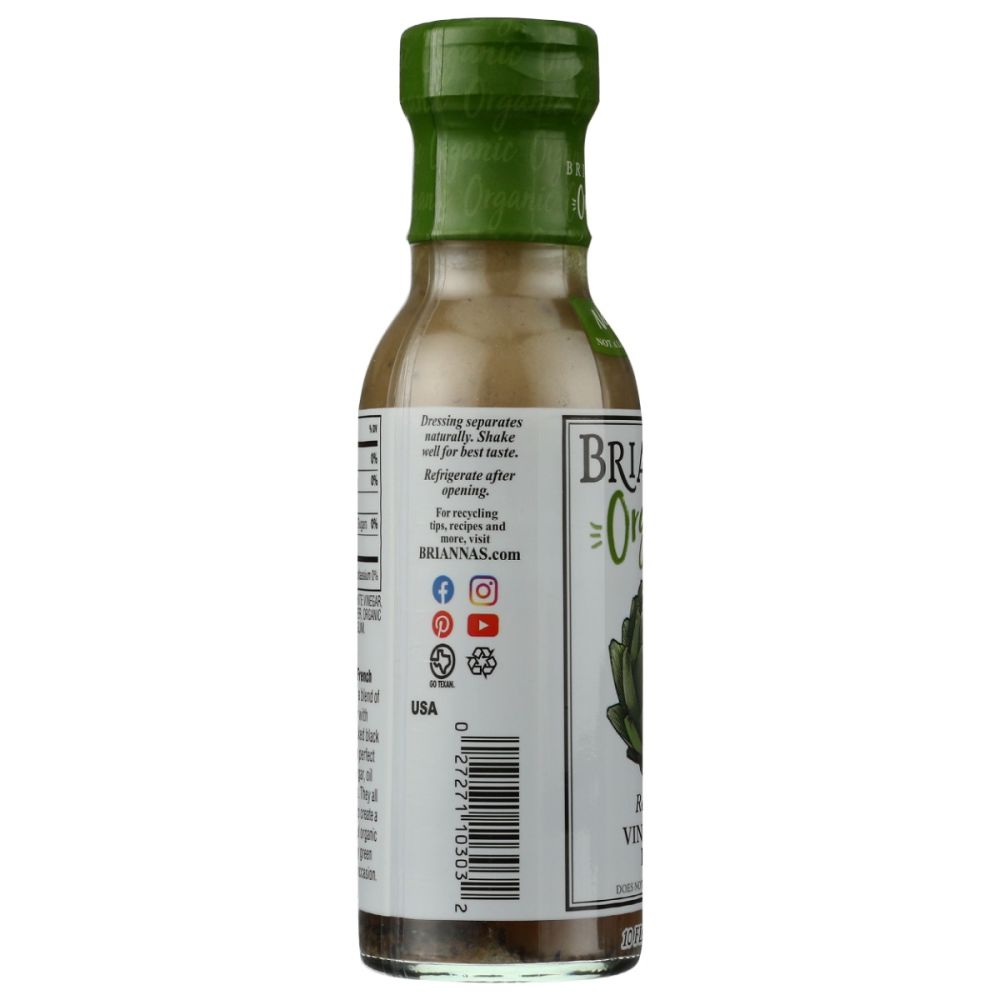 BRIANNAS: Organic Real French Vinaigrette Dressing, 10 oz