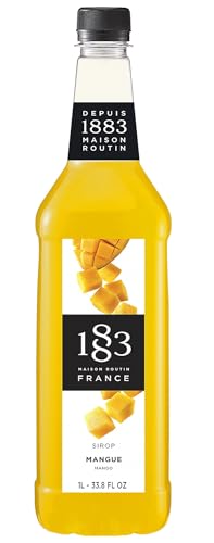 1883 Mango Syrup for Drinks, Made in France, 1 Liter Plastic Bottle