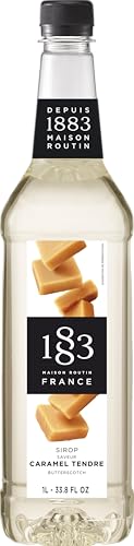 1883 Coffee Syrup, Butterscotch Syrup for Drinks, Made in France, 1 Liter Plastic Bottle