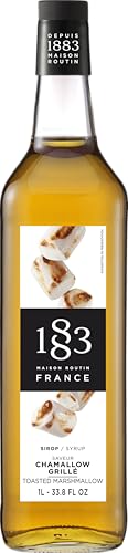 1883 Toasted Marshmallow Syrup for Drinks – Premium French Flavoring Syrup, 1 Liter Glass Bottle – Perfect for Coffee, Lattes, Hot Chocolate, and Desserts