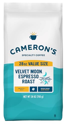 Cameron's Coffee Roasted Whole Bean Coffee, Velvet Moon Espresso Roast, 28 Ounce