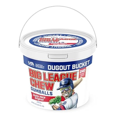 Big League Team Rally Bucket 240 Individually Wrapped Gumballs Net Wt. 50.8 oz