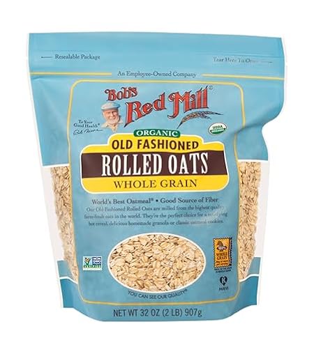 Bob's Red Mill Organic Old Fashioned Rolled Oats, 32oz (Pack of 1) - Non GMO, Whole Grain, Vegan, Kosher