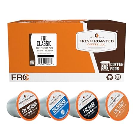 Fresh Roasted Coffee, FRC Classic Variety Pack, Kosher, K-Cup Compatible, 96 Pods
