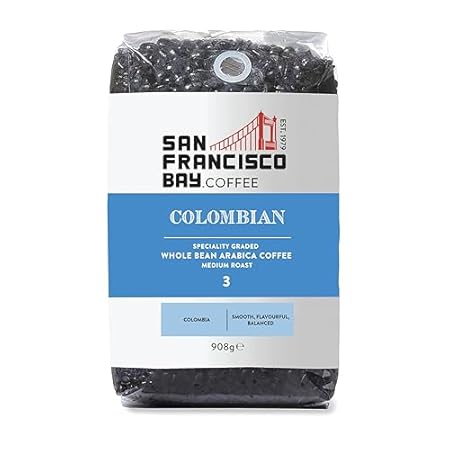 San Francisco Bay Coffee - Medium Roast Whole Bean Coffee - 100% Colombian (2 lb bag)