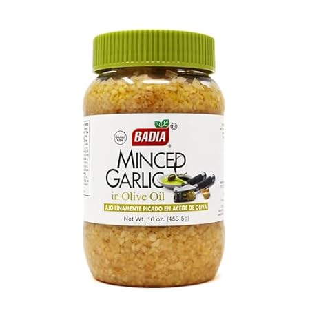 Badia Minced Garlic in Olive Oil, 16 oz – Fresh Minced Garlic, Bold Flavor for All Purpose Cooking, Gluten Free