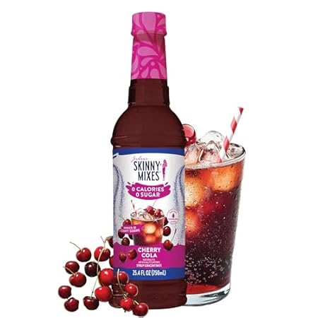 Jordan's Skinny Mixes Sugar Free Syrup, Cherry Cola Flavored Water Enhancer, Drink Mix for Water & more, Zero Calorie Flavoring, Keto Friendly, 25.4 Fl Oz, 1 Pack
