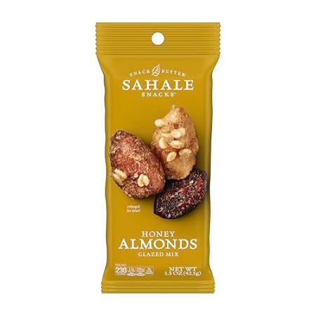 Sahale Snacks Honey Almonds Glazed Mix, 1.5 oz Grab & Go Bags (18 Packs) - Dry-Roasted Deluxe Mixed Nuts with Tart Cranberries & Madagascar Vanilla - Non-GMO, Kosher, & Certified Gluten-Free Snacks