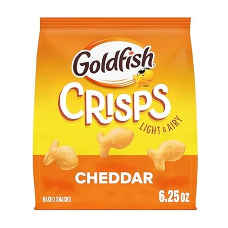 Goldfish Crisps Cheddar Cheese Baked Chip Cracker Snack, 6.25 Oz Bag