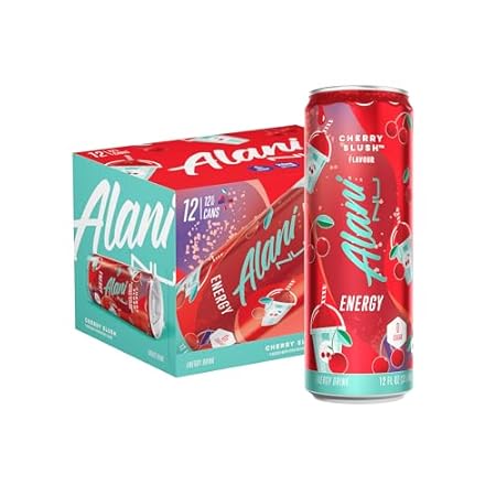 Alani Nu CHERRY SLUSH Sugar Free, Low Calorie Energy Drinks, 200mg Caffeine, Biotin B Vitamins, Zero Sugar, 10 Calories, 12 Fl Oz Cans, 12 Pack