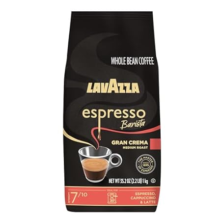 Lavazza Espresso Barista Gran Crema Whole Bean Coffee Blend, Medium Espresso Roast, Oz Bag (Packaging May Vary) - 2.2 LB, 35.2 Ounce