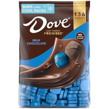DOVE PROMISES Milk Chocolate Candy Individually Wrapped Bulk Pack (38.09 oz, 136 Piece) Bag