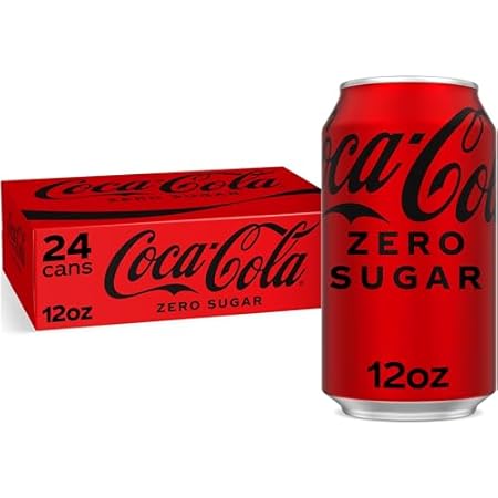 Coke Zero Sugar Cola Soda, 12 oz, 24 Pack (Package May Vary)