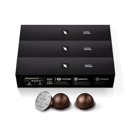 Nespresso Capsules Vertuo, Intenso, Dark Roast Coffee, 30-Count Coffee Pods, Brews 7.8oz.