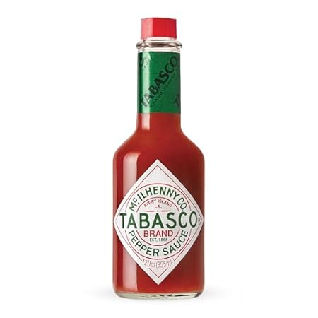 TABASCO Brand Original Red Pepper Hot Sauce, Medium Heat, Glass Bottle, Classic & Versatile Flavor, Three Simple Ingredients, Great for Dips, Tacos, Eggs, Pizza, Oysters & More, 12 Fl Oz (Pack of 1)