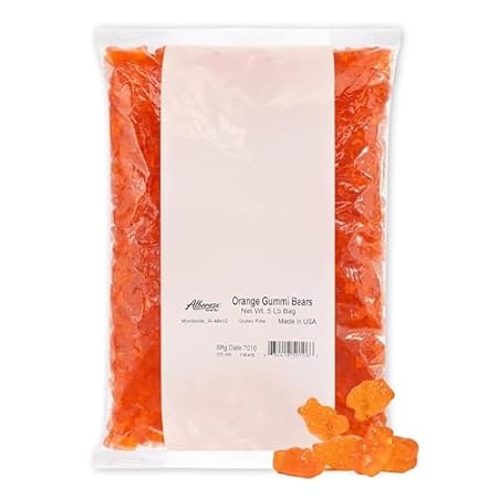 Albanese World's Best Orange Gummi Bears, 5lbs of Candy