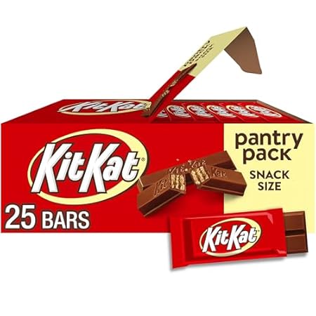 KIT KAT Milk Chocolate Wafer Snack Size, Candy Pantry Pack, Halloween Candy, 12.25 oz (25 Pieces)