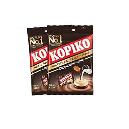 Kopiko Cappuccino Candy – Bold-Tasty Hard Candy from Indonesia with Real Coffee Extract – A Satisfying Boost for On-the-Go Energy (2-Pack 4.23oz Each)