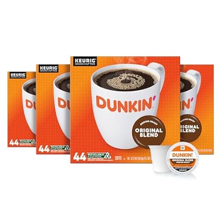 Dunkin' Original Blend Medium Roast Coffee, 176 Keurig K-Cup Pods