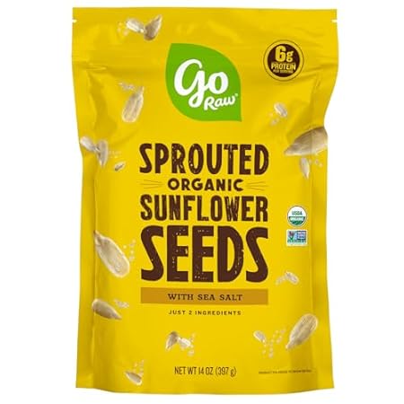 Go Raw Organic Sprouted Sunflower Seeds, 14 oz, Sea Salted, Keto, Kosher, Superfood