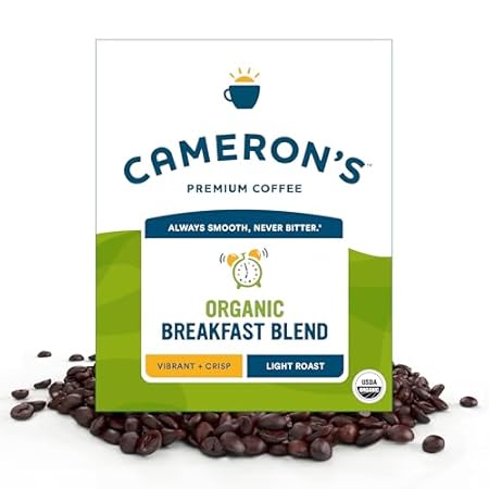 Cameron's Coffee Roasted Whole Bean Coffee, Organic Breakfast Blend, 4 Pound
