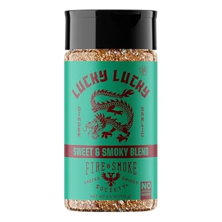 Fire & Smoke Lucky Lucky Asian Seasoning Blend | Noodles, Stir Fry, Fried Rice Seasoning | Garlic, Ginger, Smoky Spices, | M, 6 oz