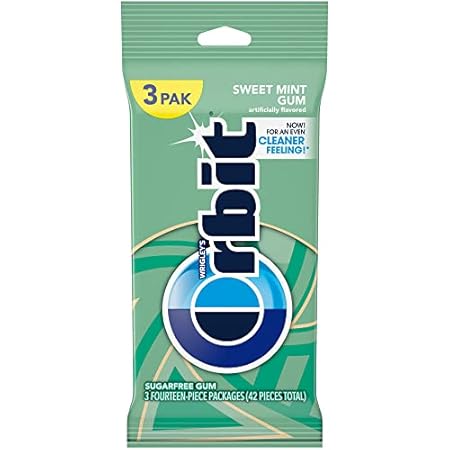 ORBIT Sweet Mint Sugar Free Back to School Chewing Gum, 3 Ct Packs