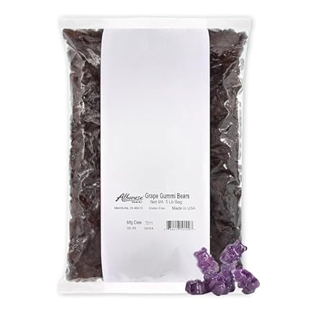 Albanese World's Best Grape Gummi Bears, 5lbs of Candy
