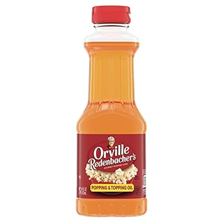 Orville Redenbacher’s Popping & Topping Buttery Flavored Popcorn Oil, 16 FL OZ Bottle (6 Pack)