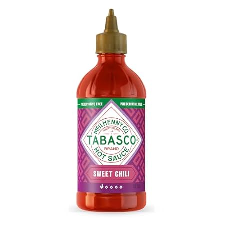 TABASCO Brand Sweet Chili Sauce, Mild Hot Sauce, Easy-to-Squeeze Bottle, Perfect Balance of Sweet & Heat, Versatile Flavor, Great on Fish Tacos, Salads, Asian Food & More, 11 Oz (Pack of 1)