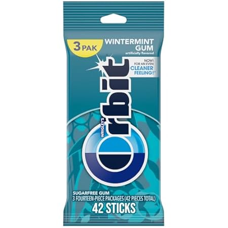 ORBIT Wintermint Sugar Free Chewing Gum, 3 Packs of 14-Pieces (42 Total Pieces)