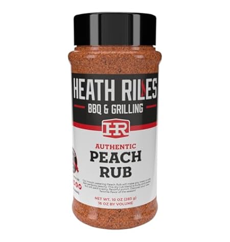 Heath Riles BBQ Rub - Peach Seasoning, Champion Pitmaster Recipe, Legendary Rubs For Smoking & Grilling, 70+ BBQ Championships, 10 oz.