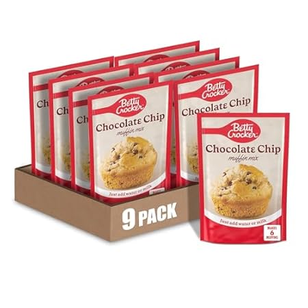 Betty Crocker Chocolate Chip Muffin Mix, 6.5 oz (Pack of 9)