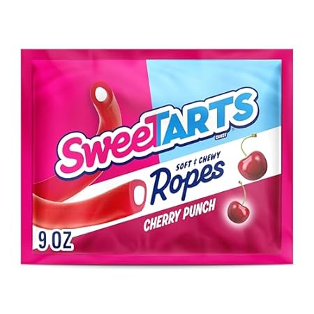 SweeTARTS Ropes, Candy, Cherry Punch, Soft and Chewy, 9 oz