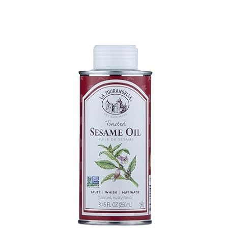 La Tourangelle, Toasted Sesame Oil, Great for Cooking, Add to Noodles, Stir-Fry, Vegetables, Vinaigrettes, and Marinades, 8.45 Fl Oz