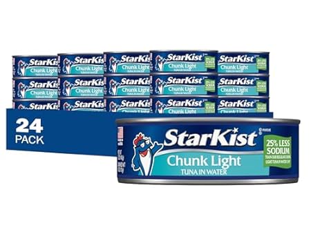 StarKist 25% Less Sodium Chunk Light Tuna in Water – 5 oz Can (Pack of 24)