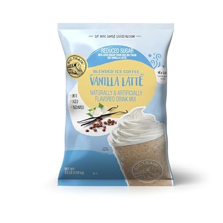 Big Train Reduced Sugar Vanilla Latte Blended Ice Coffee Beverage Mix, 3.5 Pound (Pack of 1)