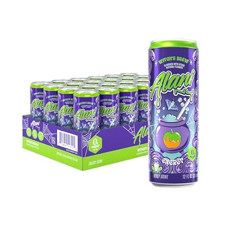 Alani Nu WITCH'S BREW Sugar Free, Low Calorie Energy Drinks, 200mg Caffeine, Antioxidants, Biotin B Vitamins, Zero Sugar, 15 Calories or Less, 12 Fl Oz Cans (24 Pack)