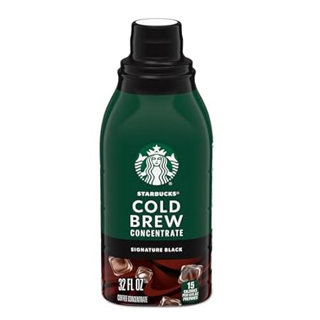 Starbucks Cold Brew Coffee Concentrate, Signature Black, 100% Arabica, Multi-Serve Bottle (32 Fl Oz)