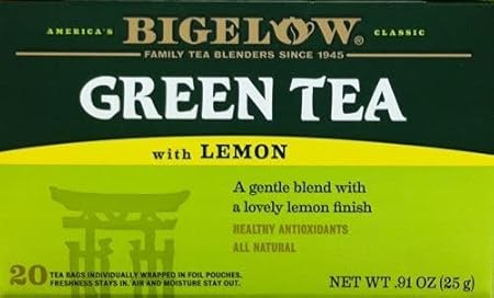 Bigelow Tea, 20 Bags - Green Lemon (3 Pack)