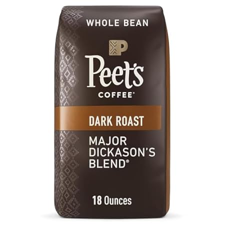 Peet's Coffee, Dark Roast Whole Bean Coffee - Major Dickason's Blend 18 Ounce Bag