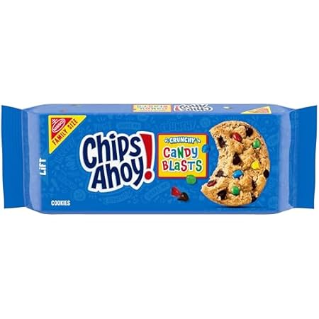 CHIPS AHOY! Crunchy Candy Blasts Fudgy Chocolate Chip Cookies, Family Size, 18.9 oz