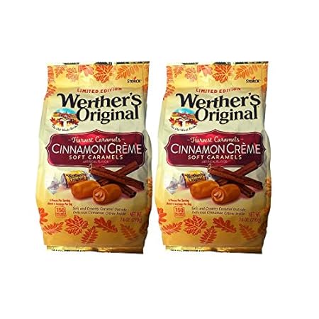 Werthers Original Harvest Caramels Limited Edition Cinnamon Creme Soft Caramels 7.4 Oz (Pack of 2)