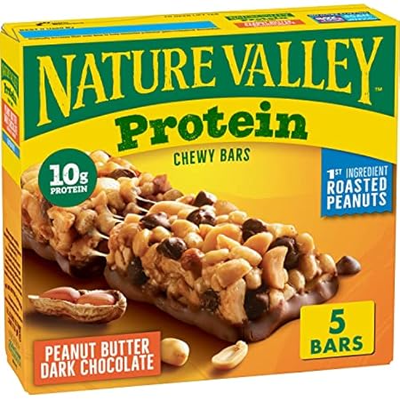 Nature Valley Protein Chewy Snack Bars, Peanut Butter Dark Chocolate, 5 Bars, 7.1 oz