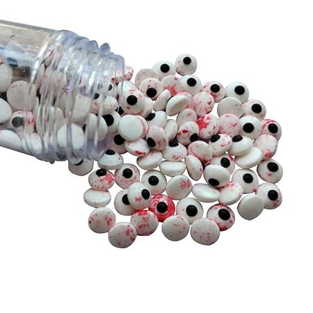 1 Bottle Candy Eyeballs Bloody Red Eyes Cake Cupcake Toppers Cookie Decorations Edible Dessert Sprinkles for Halloween Christmas Cake Cupcakes Decoration