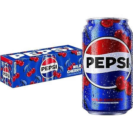Pepsi Cola Soda, Wild Cherry, 12 Fl Oz Cans (Pack of 12)