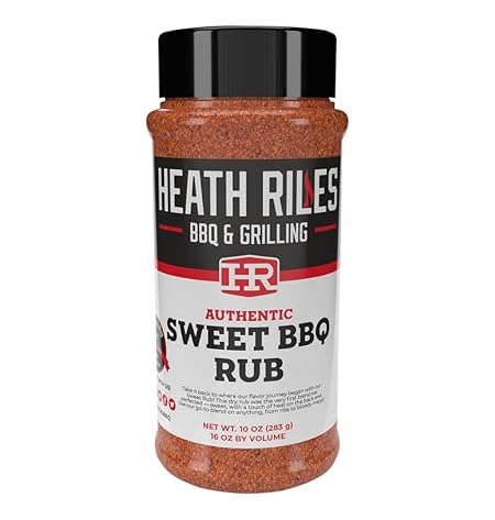Heath Riles BBQ Rub - Sweet Seasoning, Champion Pitmaster Recipe, Legendary Rubs For Smoking & Grilling, 70+ BBQ Championships, 10 oz.