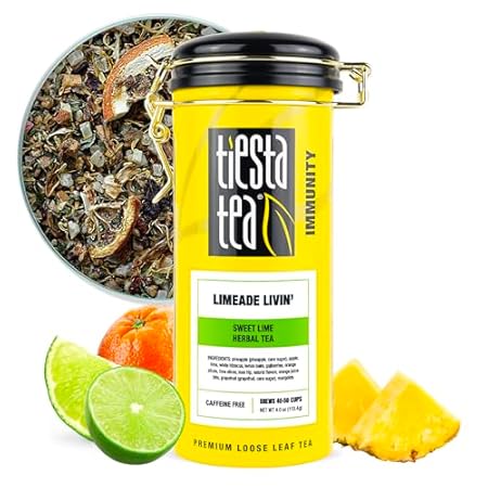 Tiesta Tea - Limeade Livin, Loose Leaf, Sweet Lime Herbal Tea, Non-Caffeinated Fruit Blend, Makes Hot or Iced & Up to 50 Cups, 4oz Refillable Tin